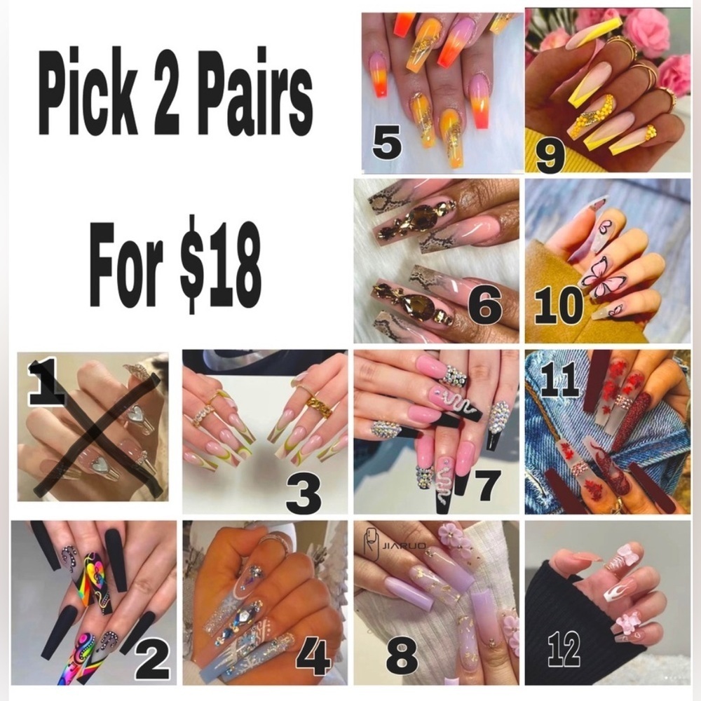 NIB Press On Nails 💅 Receive 2 boxes for 1 purchase price of $18